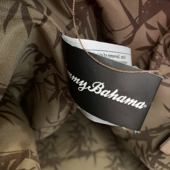 Tommy Bahama Canvas Travel Bag Mojito Blue Duffle Basketweave Trim 20" x 14" x 8 - Picture 12 of 12